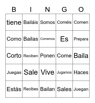 El Presente Bingo Card