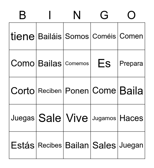 El Presente Bingo Card