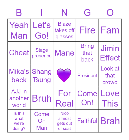 WhatchaGot2Say Bingo Card