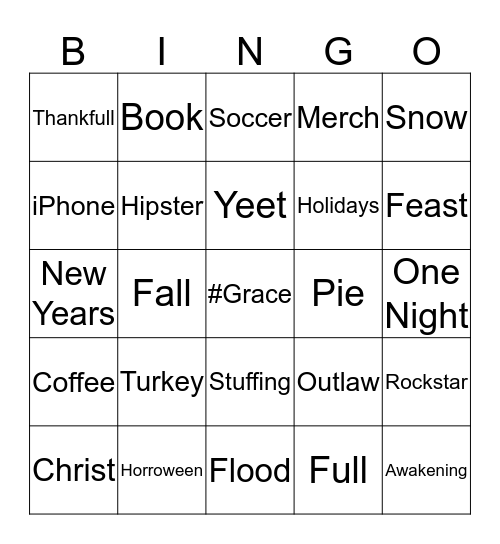 Awakening Feast Bingo Card