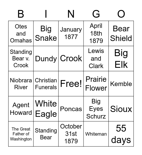 Chapter 15 Bingo Card