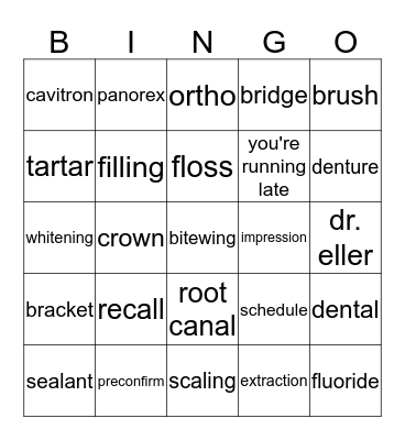 Antrim Dental Centre Bingo! Bingo Card