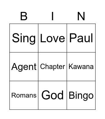 01 November 2020 Bingo Card