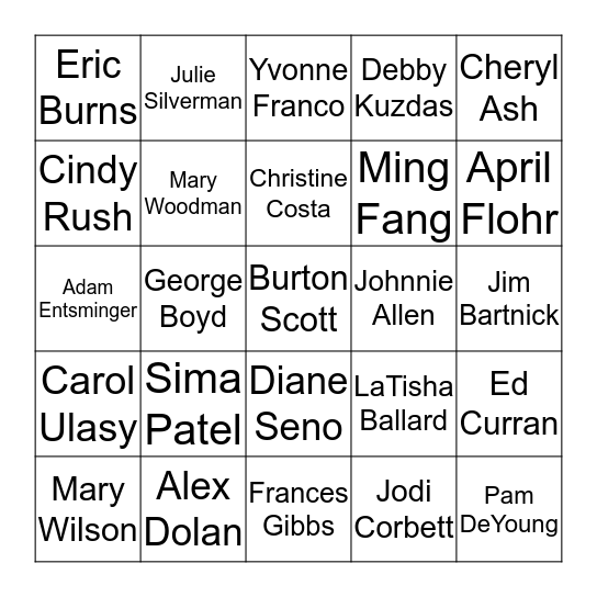 AAI Employee Bingo Card