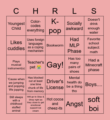 me Bingo Card