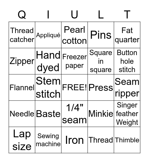 Anytime Stitchin Time Retreat Bingo Card