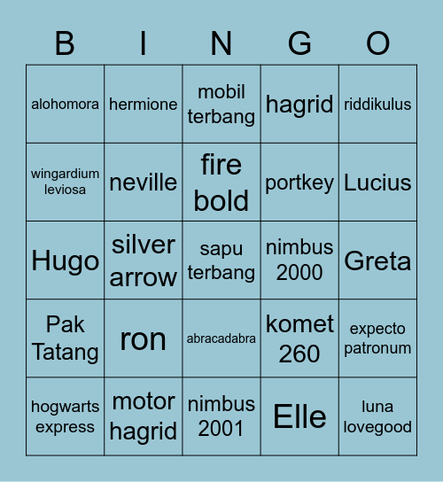 bibi mencari kunci 🕊️ Bingo Card