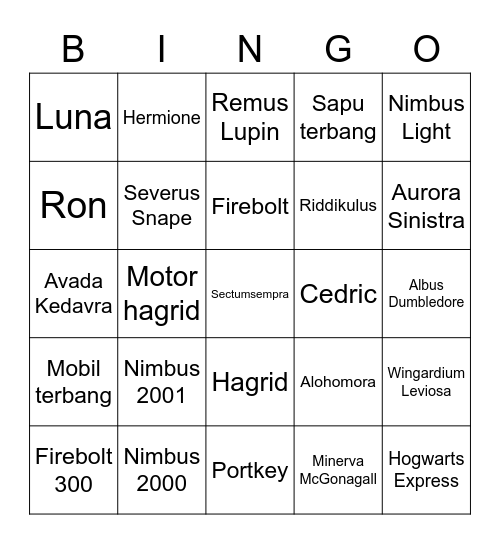 punya Ocie Bingo Card