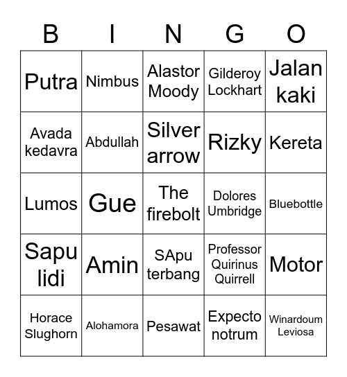 Sehun Bingo Card