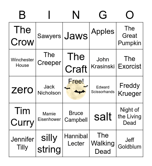 Halloween Trivia Bingo Card