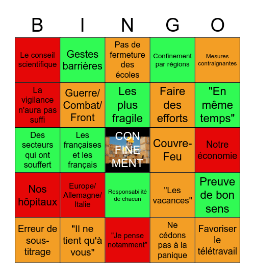 Bingo Macron 28/10/20 Bingo Card