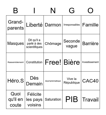 Macron 28/10 Bingo Card