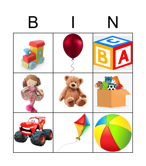 Toys Bingo Card