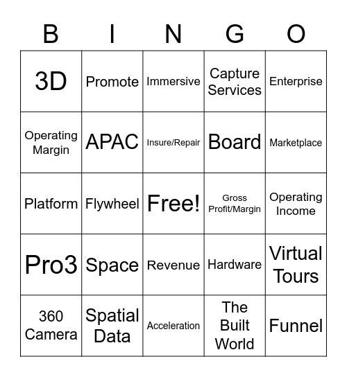 3D Bingo Card