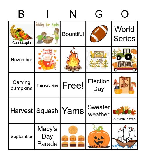 Vibrant Thanksgiving Virtual Gathering 2020 Bingo Card