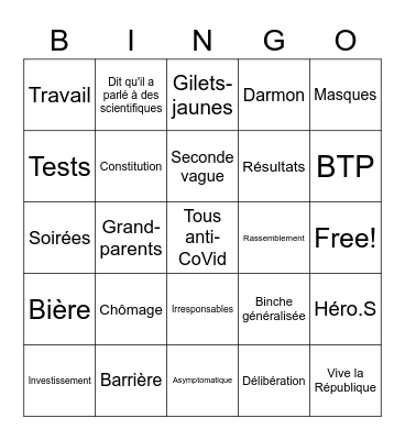 Macron 28/10 Bingo Card