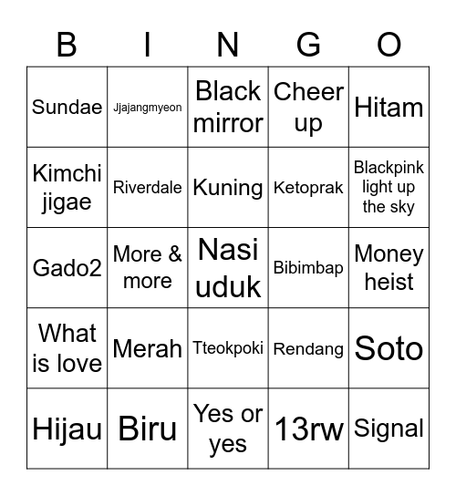 Lilis Bingo Card