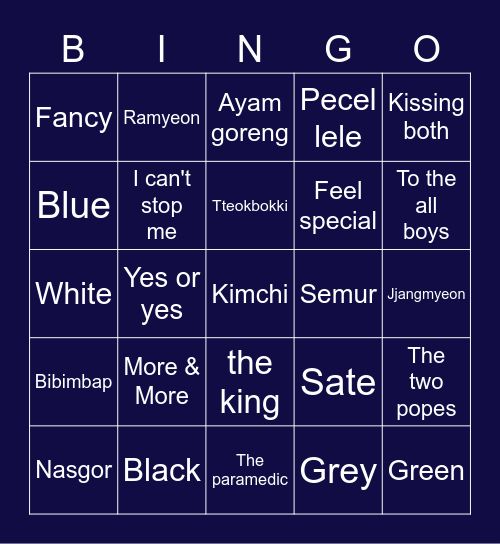 J E F F Bingo Card