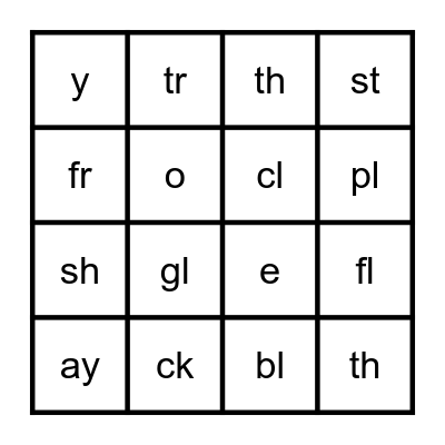 PHONICS CHART 6 BINGO! Bingo Card