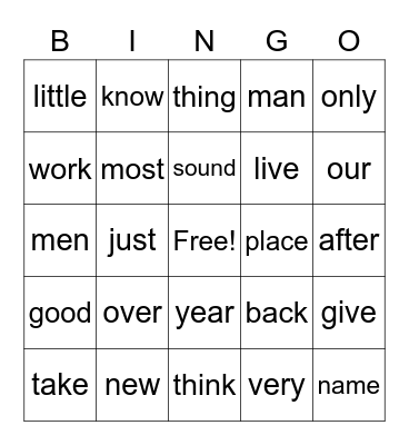 Zeno Bingo List 5 Bingo Card