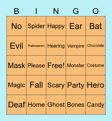 ASL Bingo Card