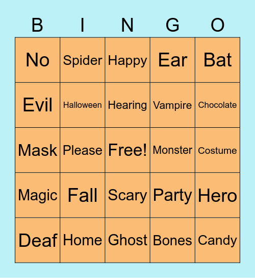 ASL Bingo Card