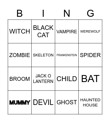 HALLOWEEN Bingo Card