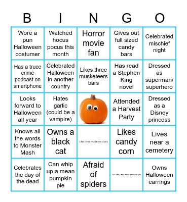 Halloween Team Building Bingo Card