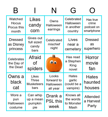 Halloween Team Building Bingo Card