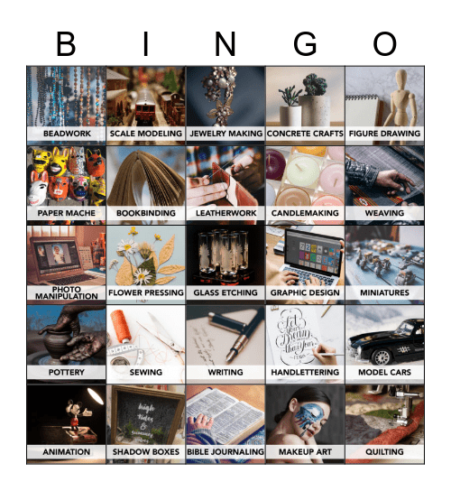 Curious Hobbies Bingo Card