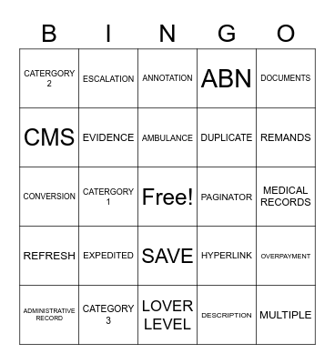 WEEK TWO BINGO Card