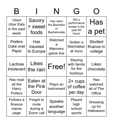 Analyst Bingo!! Bingo Card