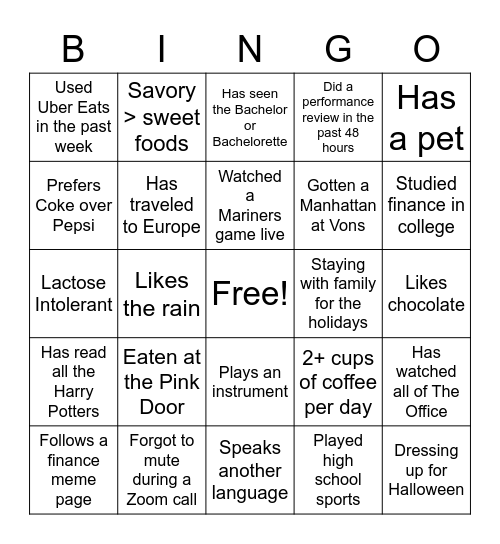 Analyst Bingo!! Bingo Card