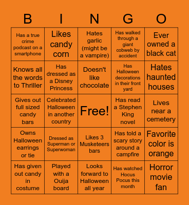 ARO VIRTUAL HALLOWEEN BINGO! Bingo Card