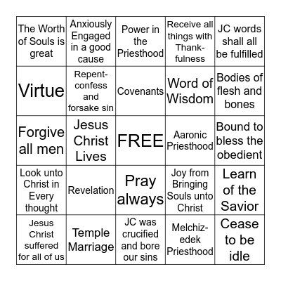 Thanksgiving Bingo Card
