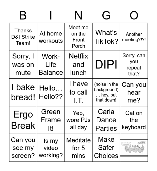 Telecommuting Bingo Card