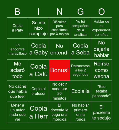 Bingo del Loro Bingo Card