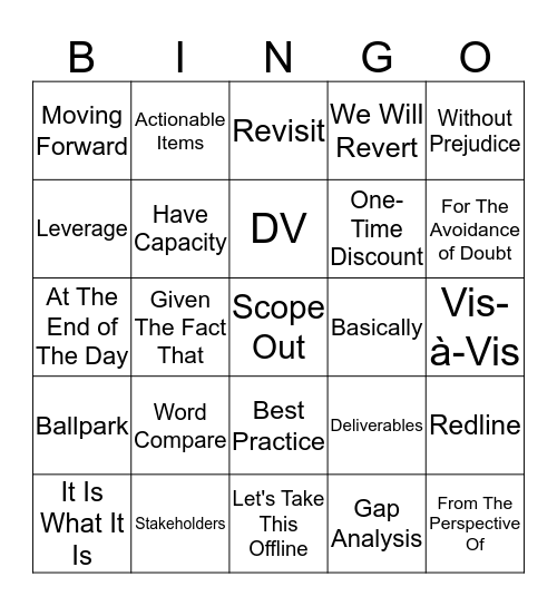 Corporate Department Christmas Lunch Bingo Card