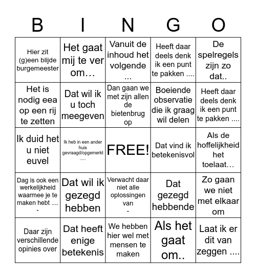 P. van der Velden Bingo Card