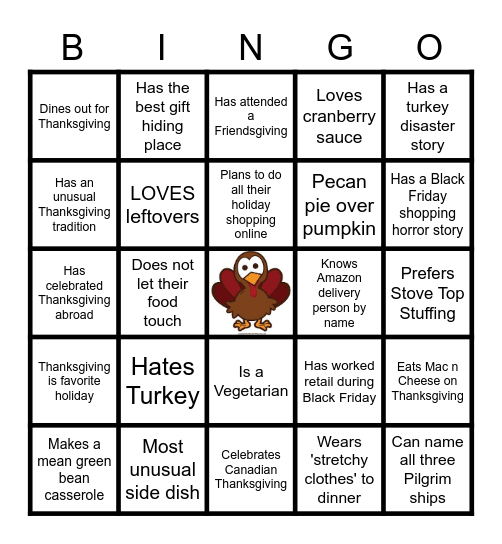 THANKSGIVING Bingo Card