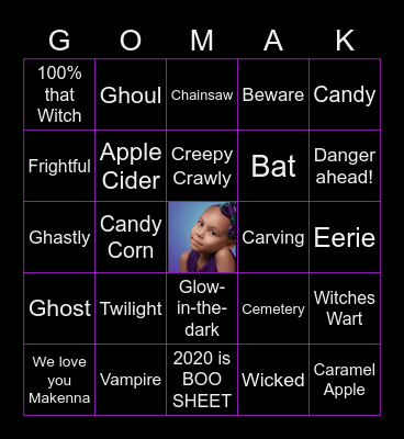 BOO YAH BINGO! Bingo Card