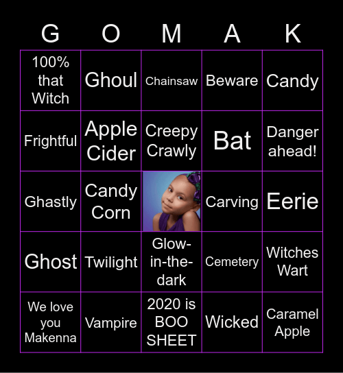 BOO YAH BINGO! Bingo Card