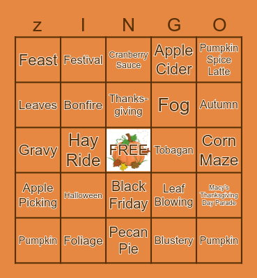 FALL Bingo Card