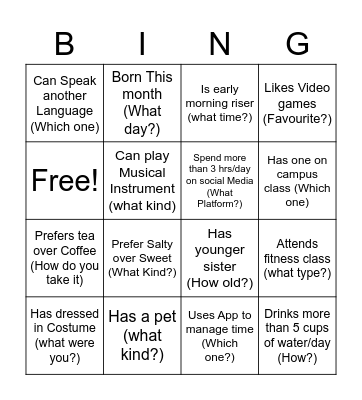 Thriving Bingo Card