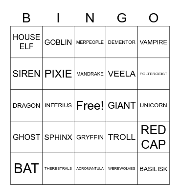 HALLOWEEN Bingo Card