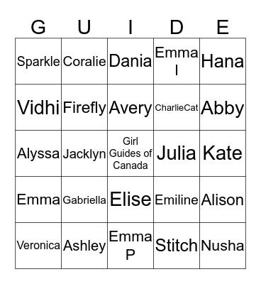 2ndthornhillguides Bingo Card