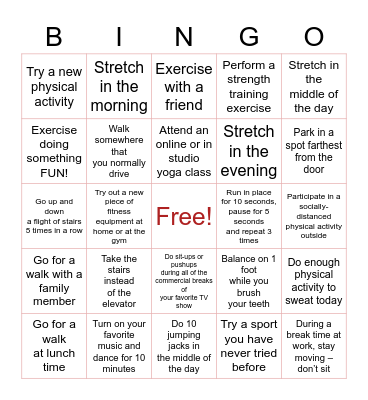 FINFIT BINGO NOV2020WK1 Bingo Card