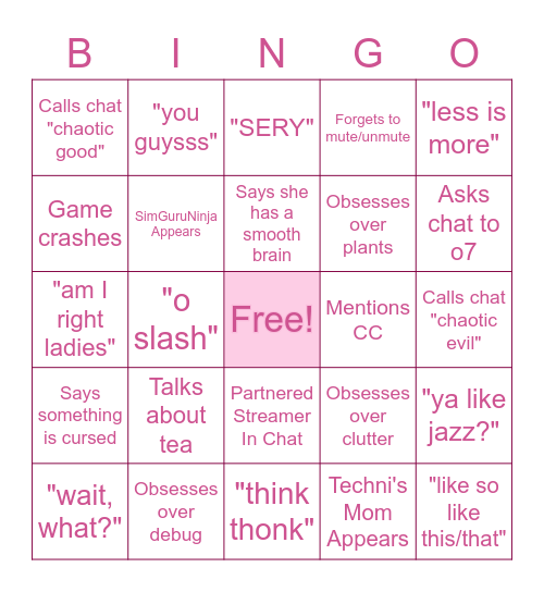 Techni Bingo Card