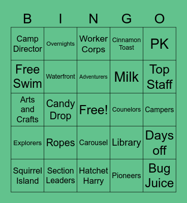 Agassiz Village Bingo Card