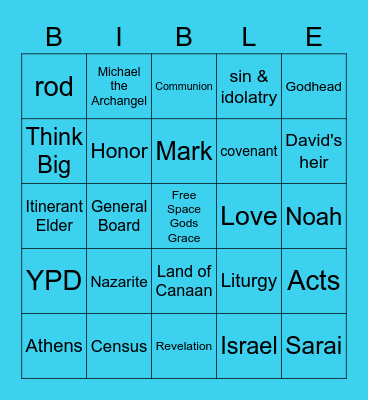 Bible Bingo Card